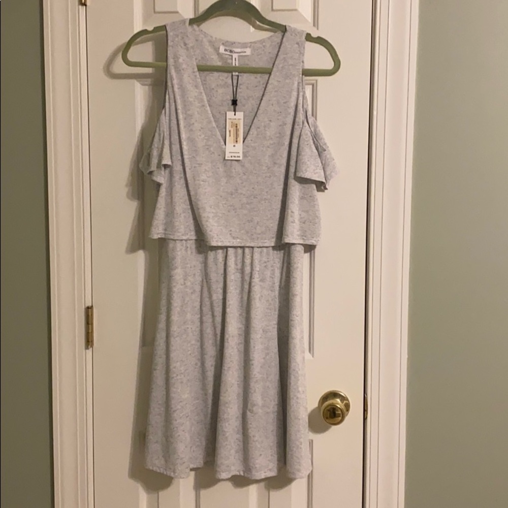 New With Tags BCBGeneration Grey Dress with Open Shoulder